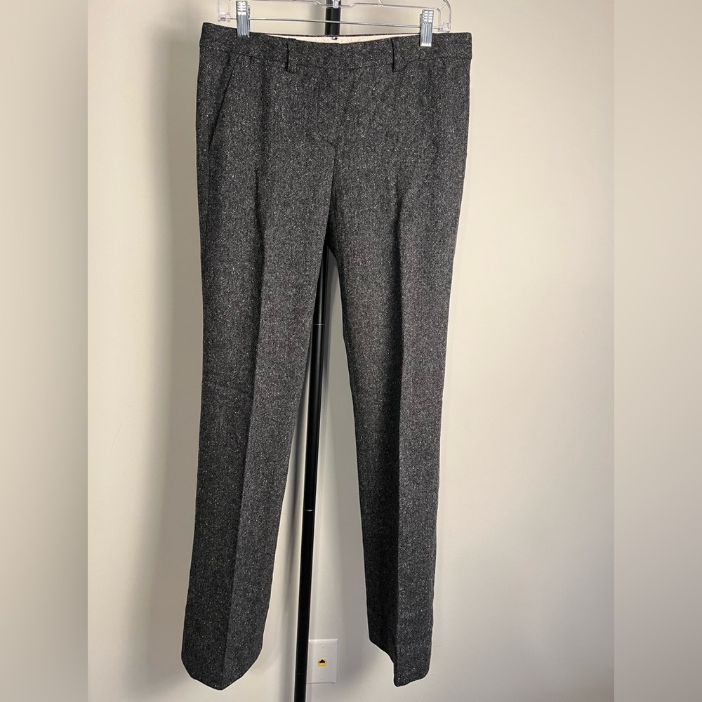 Theory Straight Leg Trouser Pant Wool Gray Woven Mid Rise Business Casual Size 6